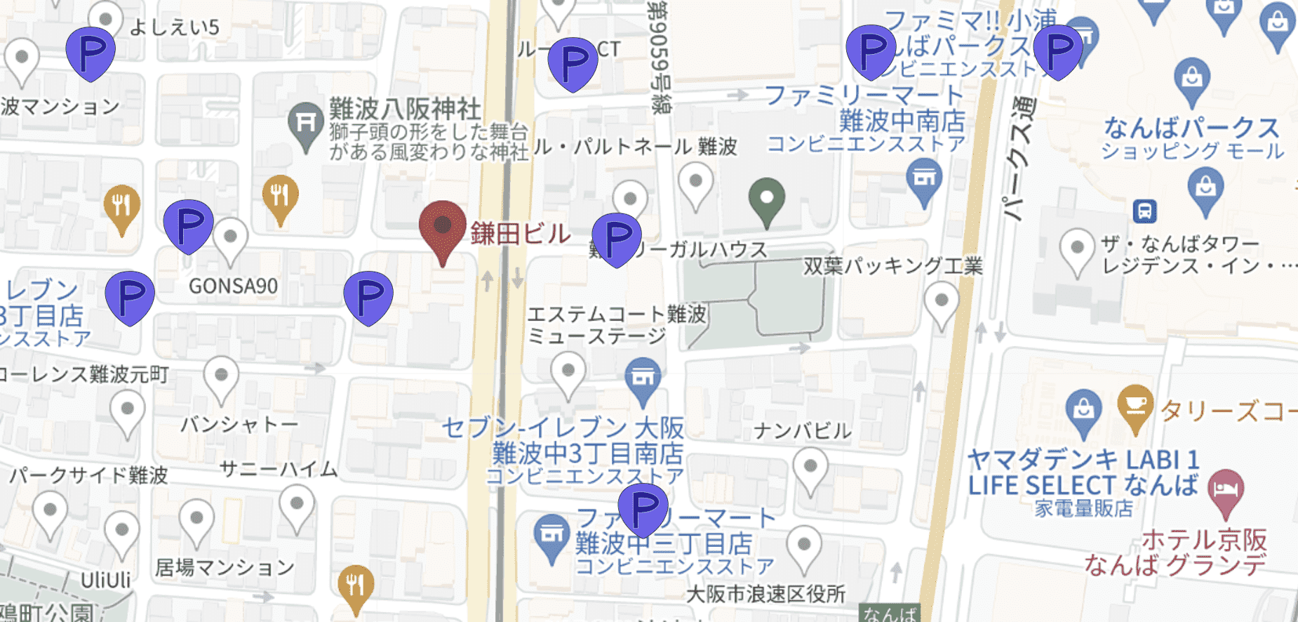 地図=タイムズ駐車場